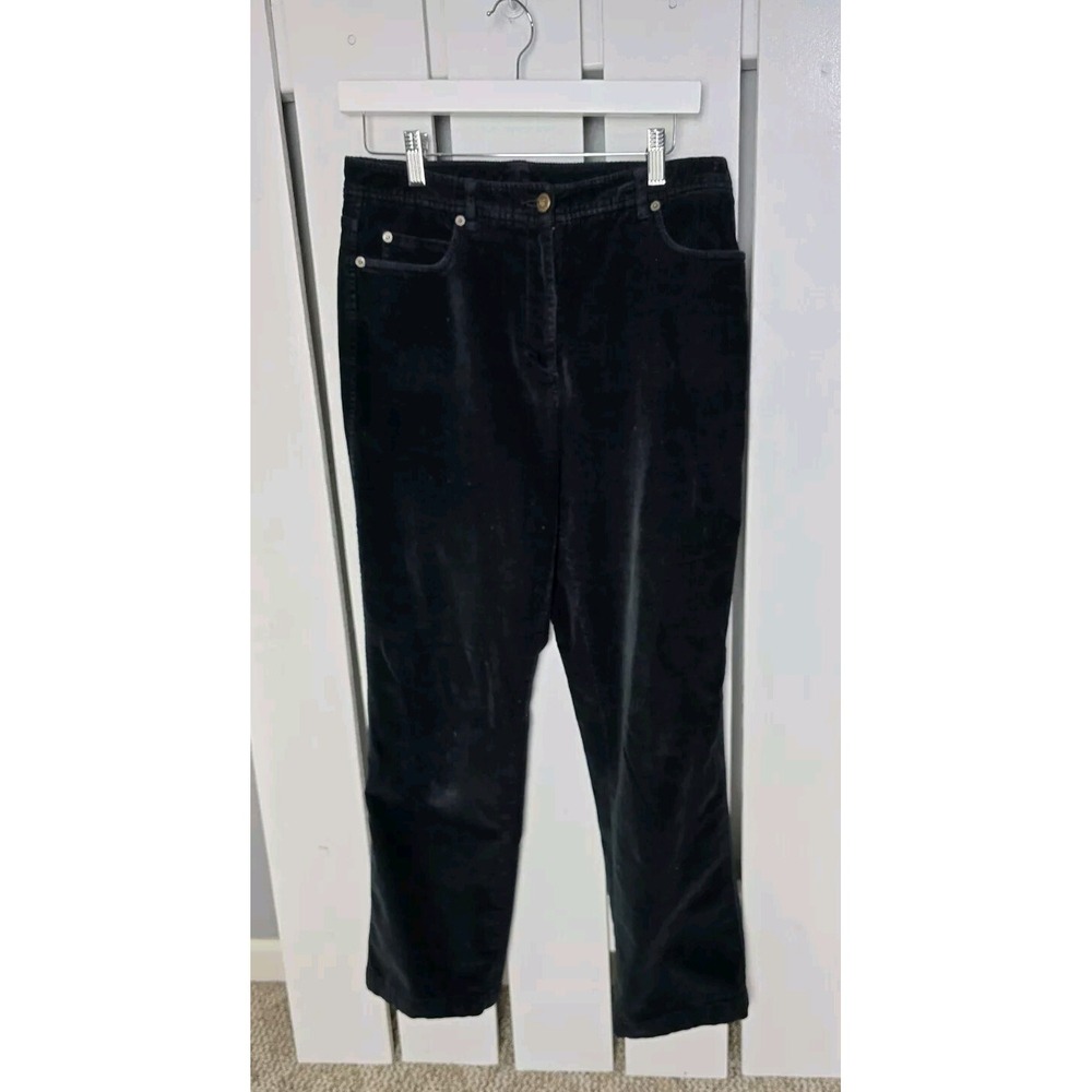 Real‎ Clothes Saks Fifth Avenue Corduroy Pants Women Size 6 Black Straight Leg